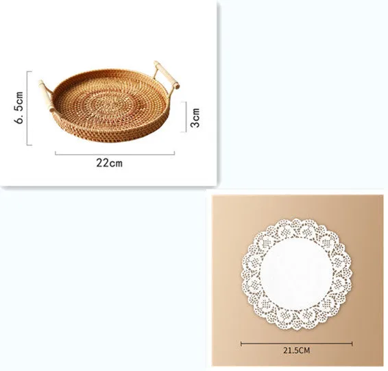 Binaural Bamboo Woven Fruit Tray Woven Basket