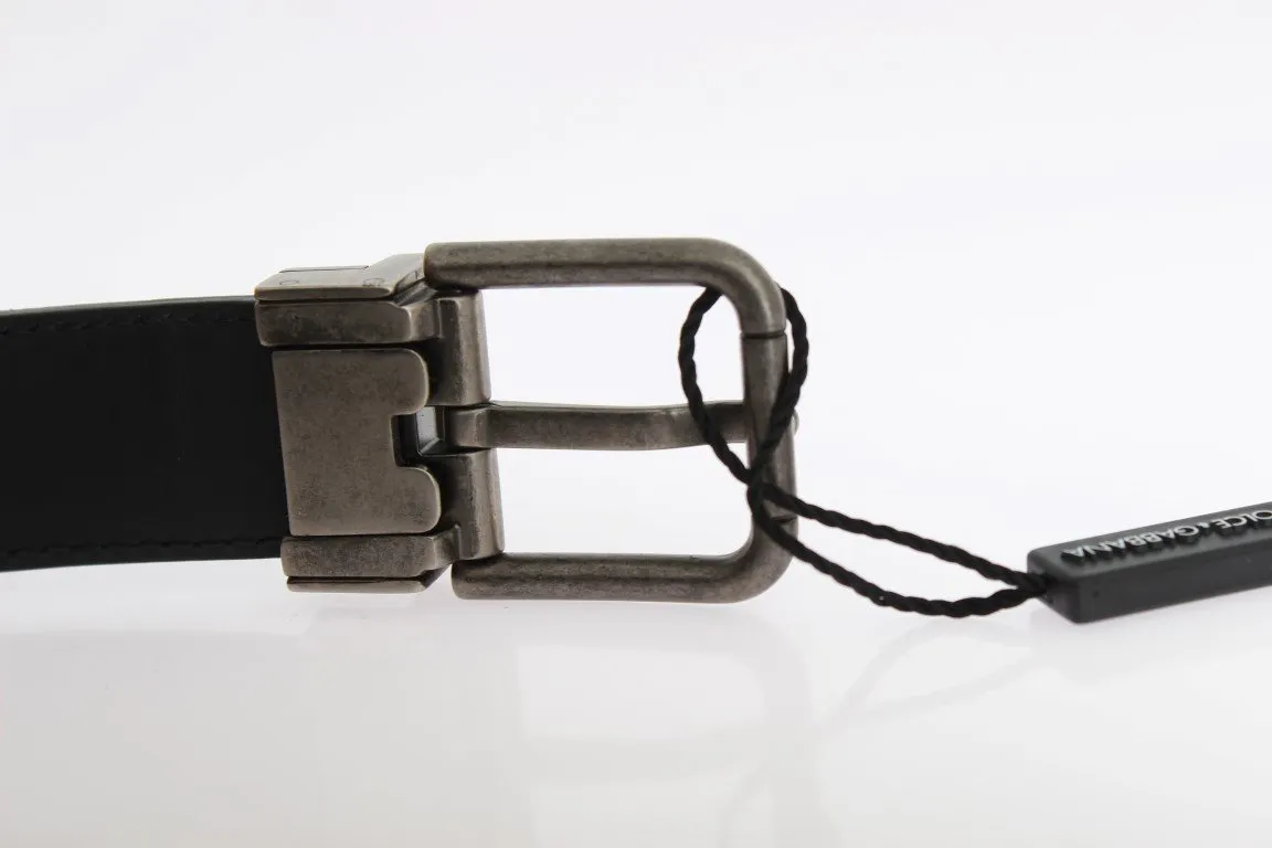 Black Leather Zipper Embellishment Belt