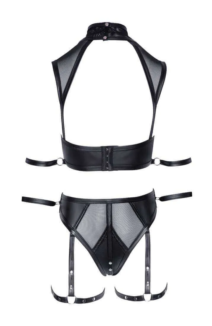 Black lingerie set with restraints - Saw You Looking