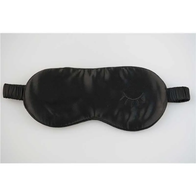 Black Silk Eye Mask 19 Momme - eyelash