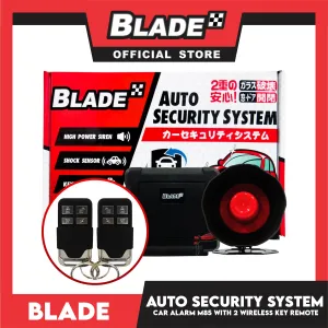 Blade Car Alarm M85 Auto Security Keyless Entry System with 2 Remote Controls & Siren Sensor- 12V Universal Remote Auto Door Lock/Unlock