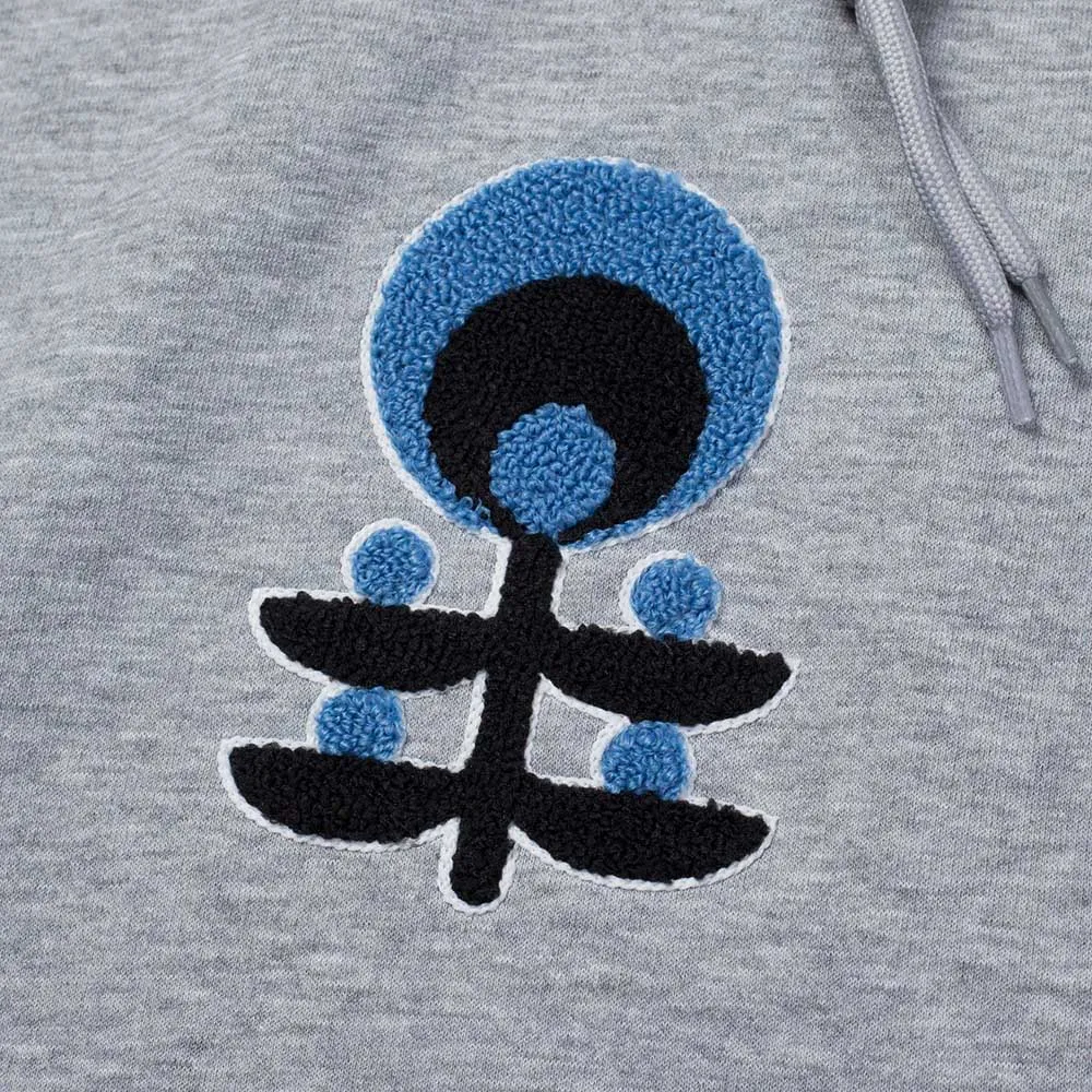 Blue Flowers Daisen Hoodie Heather Grey