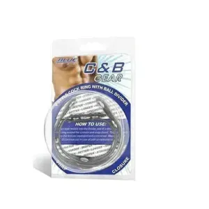 Blue Line V-style cock ring with ball divider