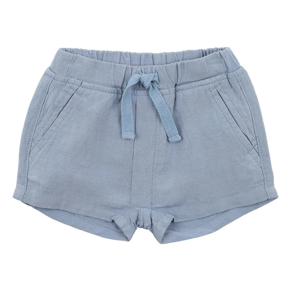 Blue Linen Shorts