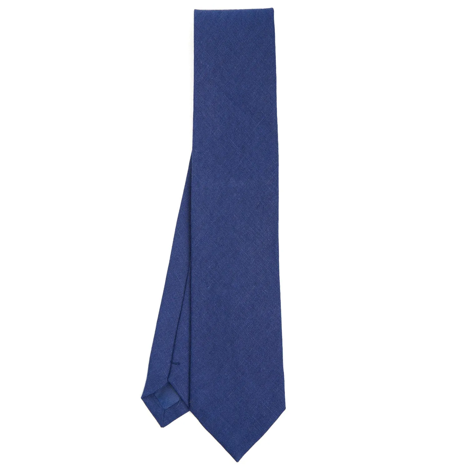 BLUE SARTORIAL LINEN AND COTTON TIE