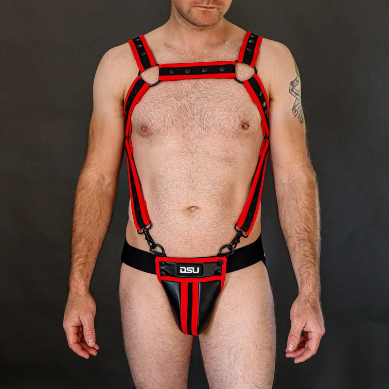BOLD Harness & Jock Bundle - Red   FREE Socks