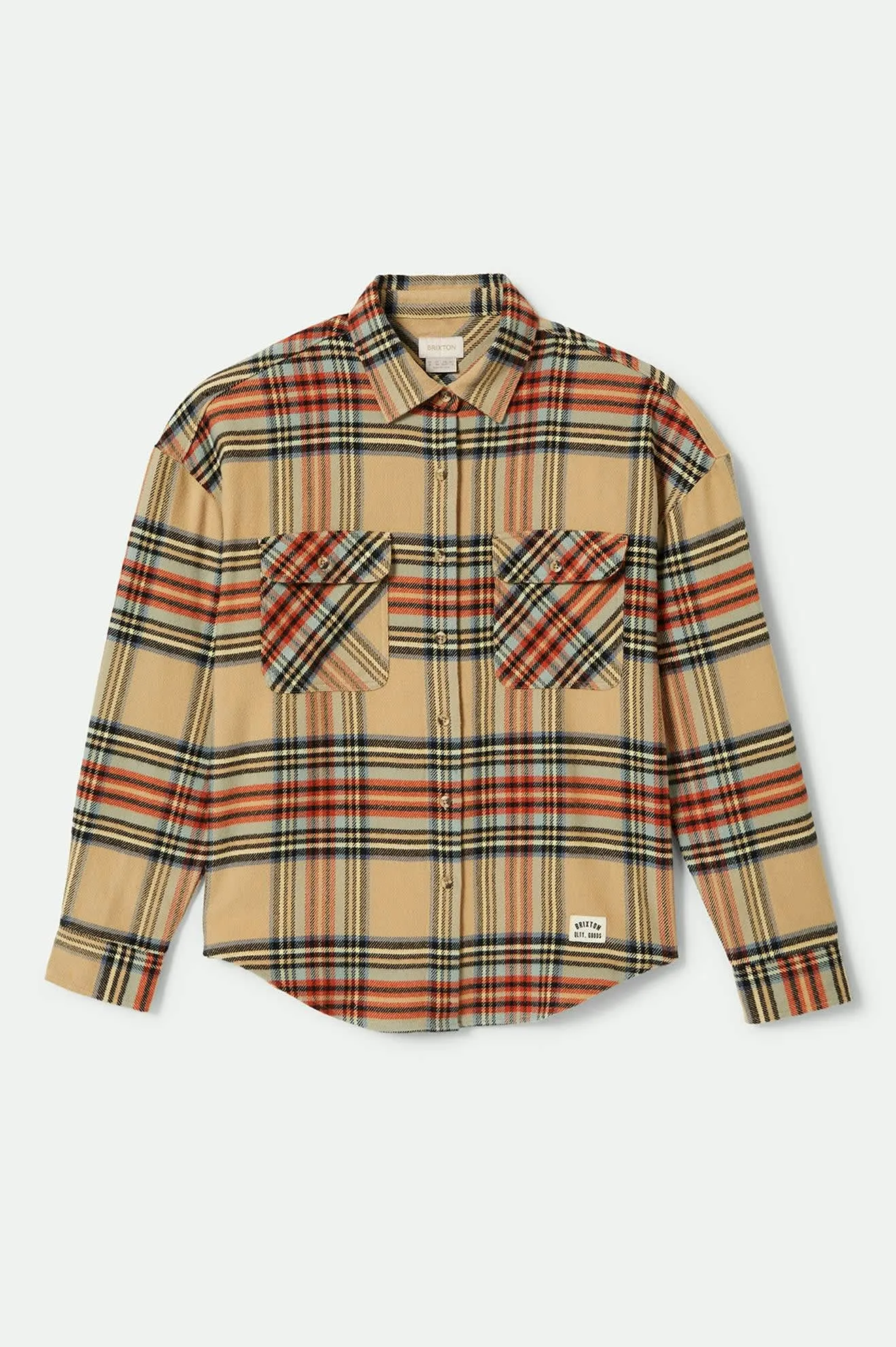 Bowery Women's Classic L/S Flannel - Sand/Burnt Brick/Black Plaid
