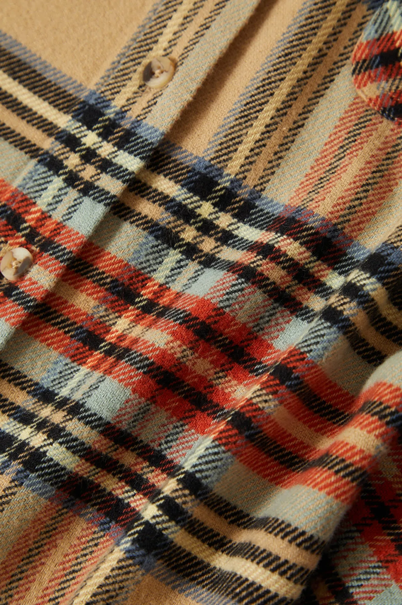 Bowery Women's Classic L/S Flannel - Sand/Burnt Brick/Black Plaid