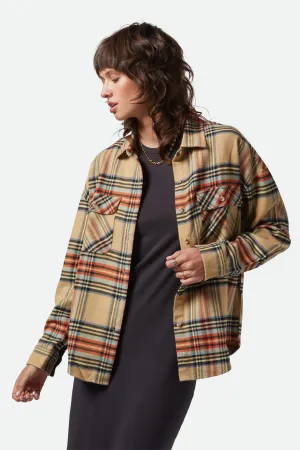 Bowery Women's Classic L/S Flannel - Sand/Burnt Brick/Black Plaid