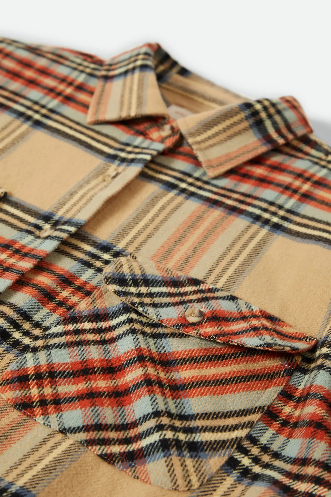 Bowery Women's Classic L/S Flannel - Sand/Burnt Brick/Black Plaid