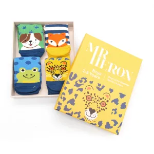 Boys 2-3 Years Animal Bamboo Socks Box by Mr Heron