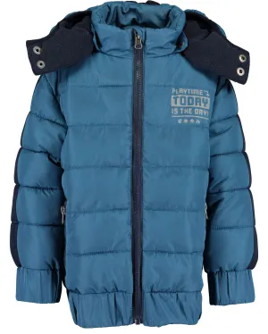 Boys High Neck Woven Hooded Jacket