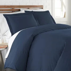 Brand new in package! Premier 3300 Bamboo Comfort Ultra Soft 3 Piece Reversible Duvet Cover set, Fits Queen! Wrinkle, Fade & Stain Resistant! Navy!