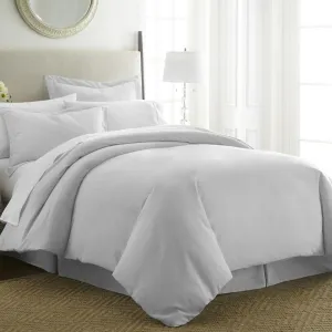 Brand new in package! Premier 3300 Bamboo Comfort Ultra Soft 3 Piece Reversible Duvet Cover set, KING! Wrinkle, Fade & Stain Resistant! Light Grey!