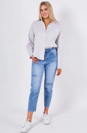 Brit Linen Shirt - Silver