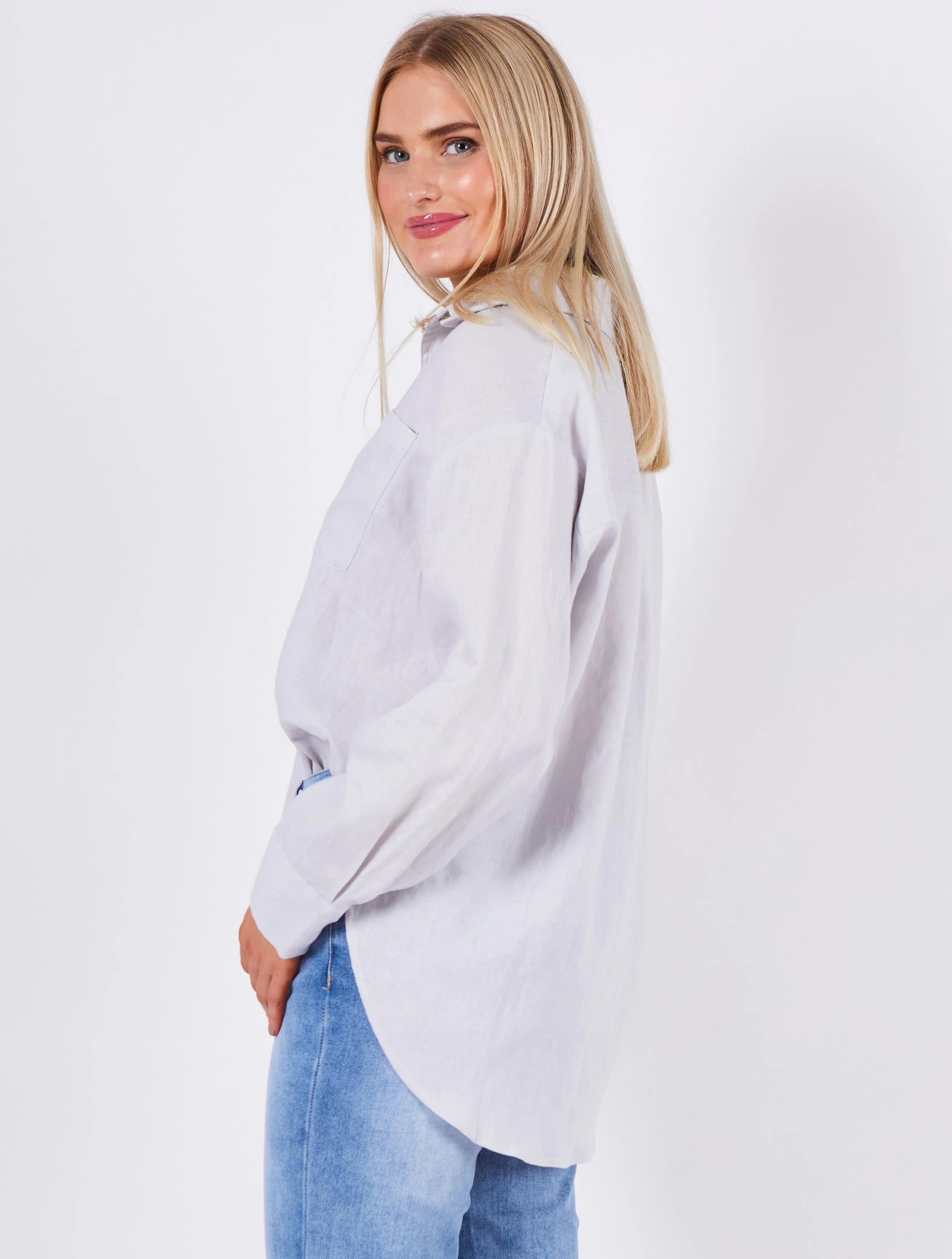 Brit Linen Shirt - Silver