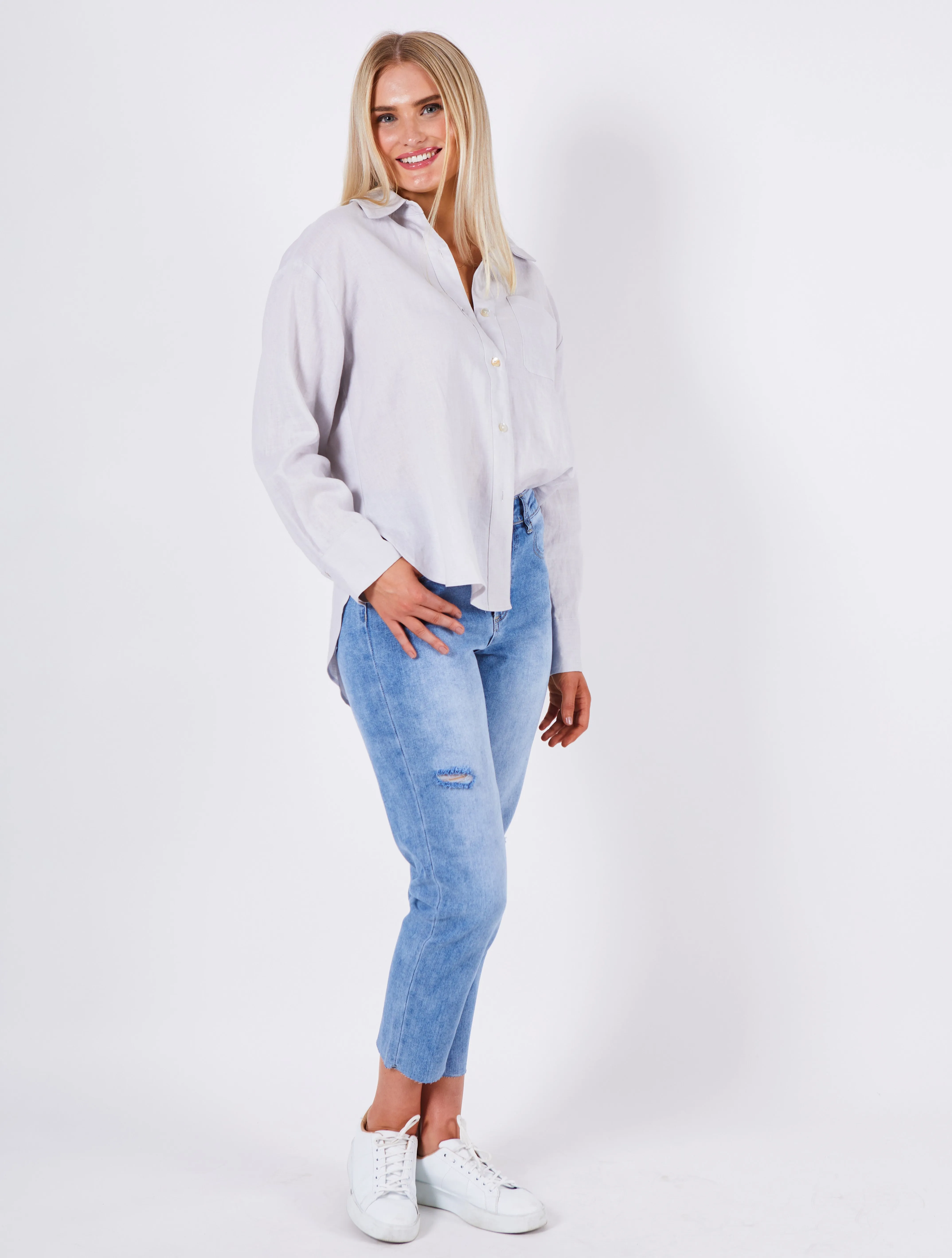 Brit Linen Shirt - Silver