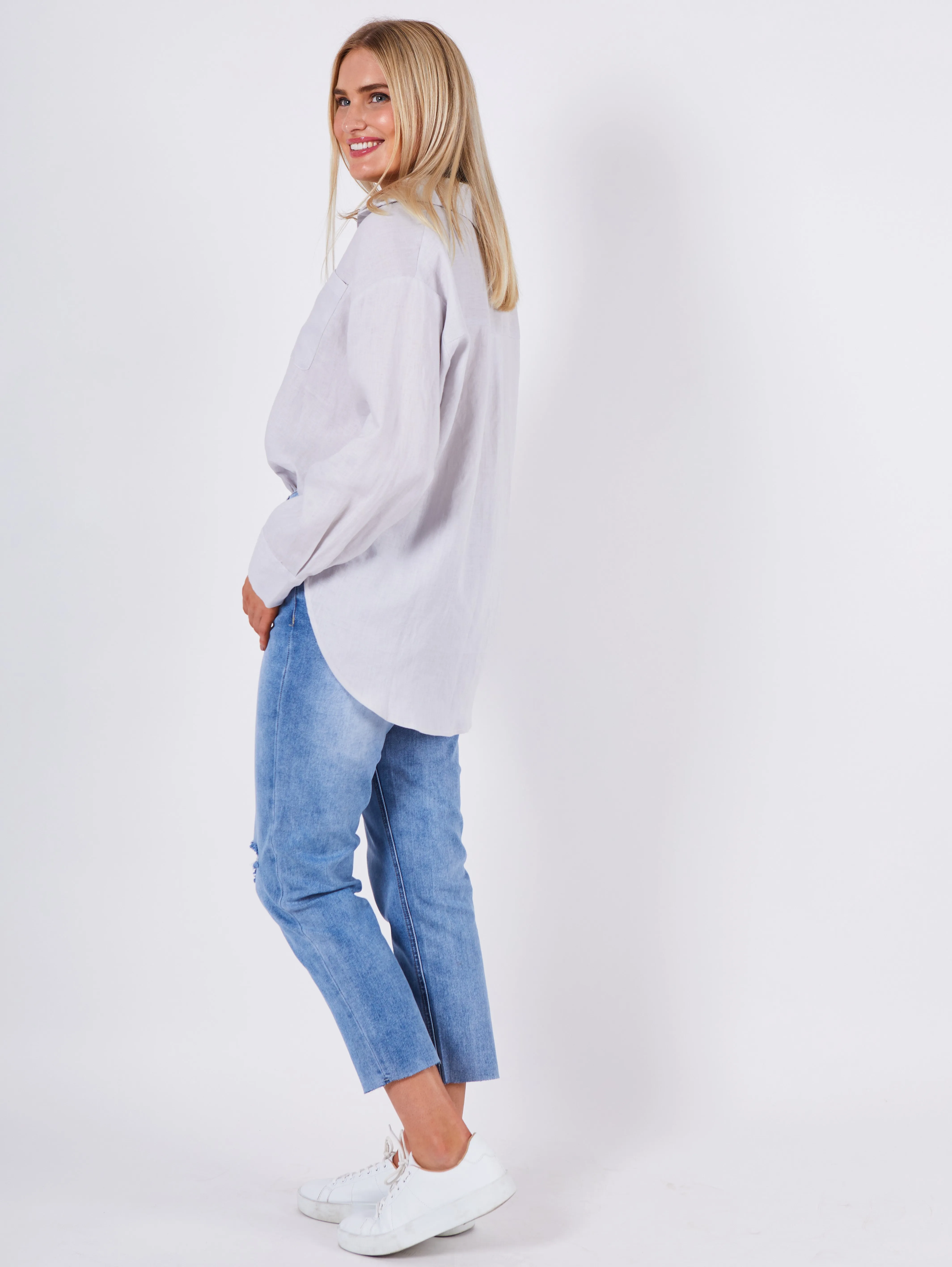 Brit Linen Shirt - Silver