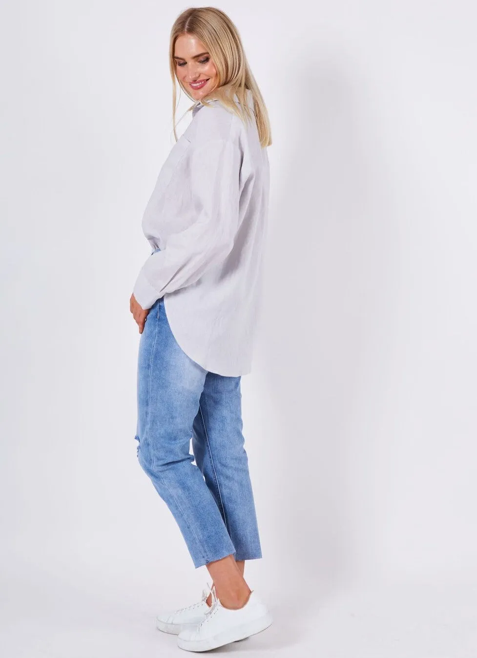 Brit Linen Shirt - Silver