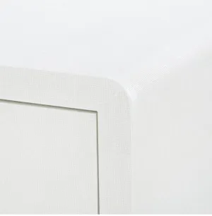 Brynne Bedside Lacquered Linen Chest -White