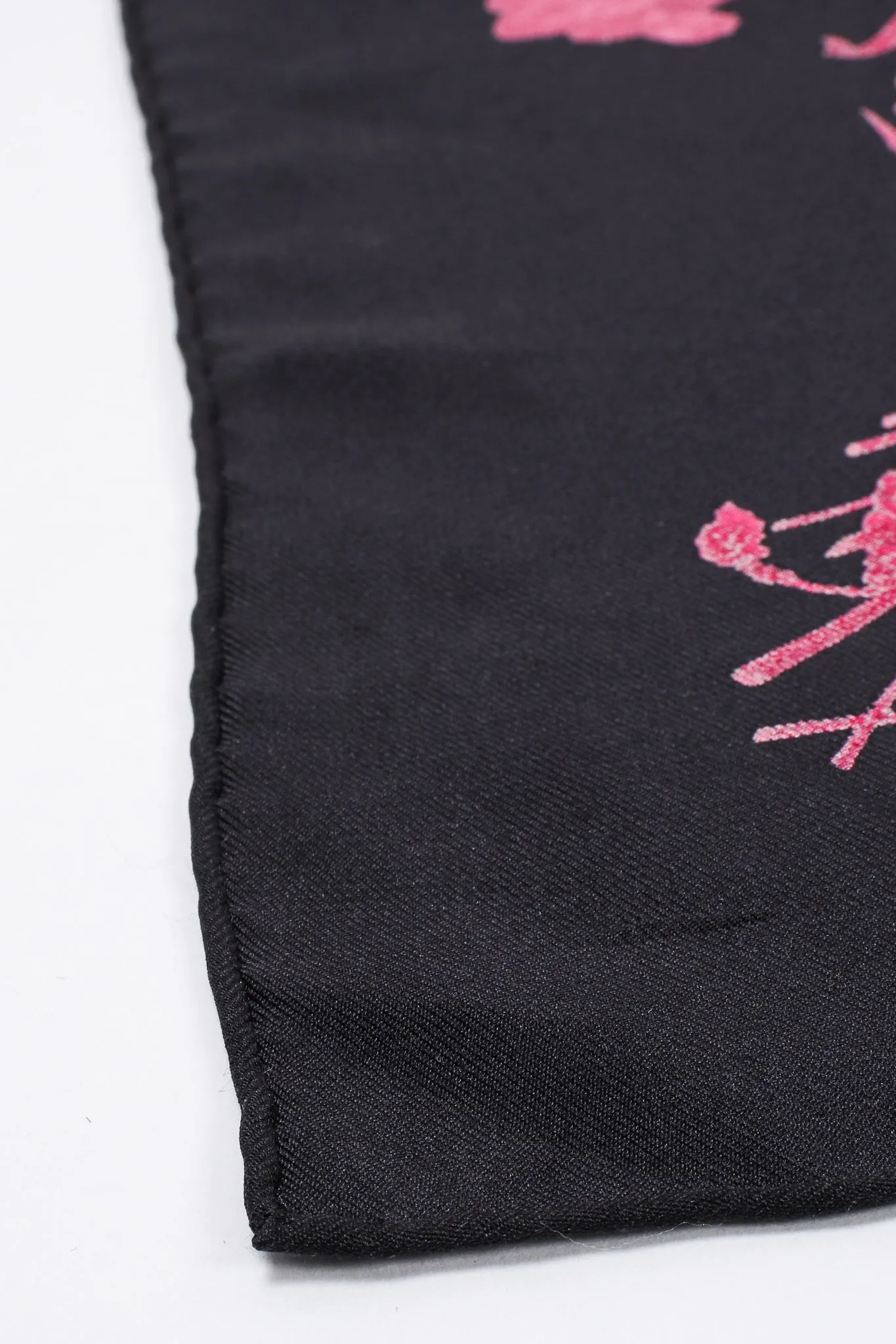 Burgundy Mono Flora Silk Scarf