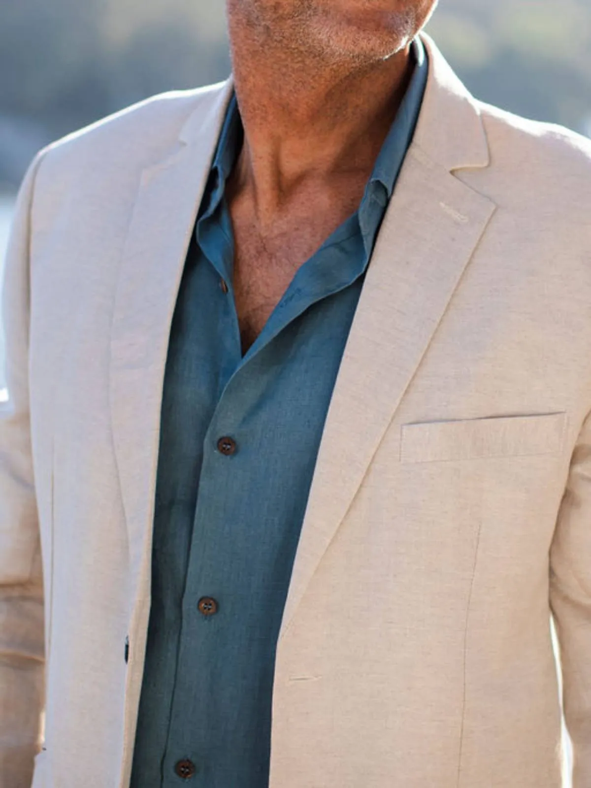 Byron Bay Petrol Linen L/S Shirt