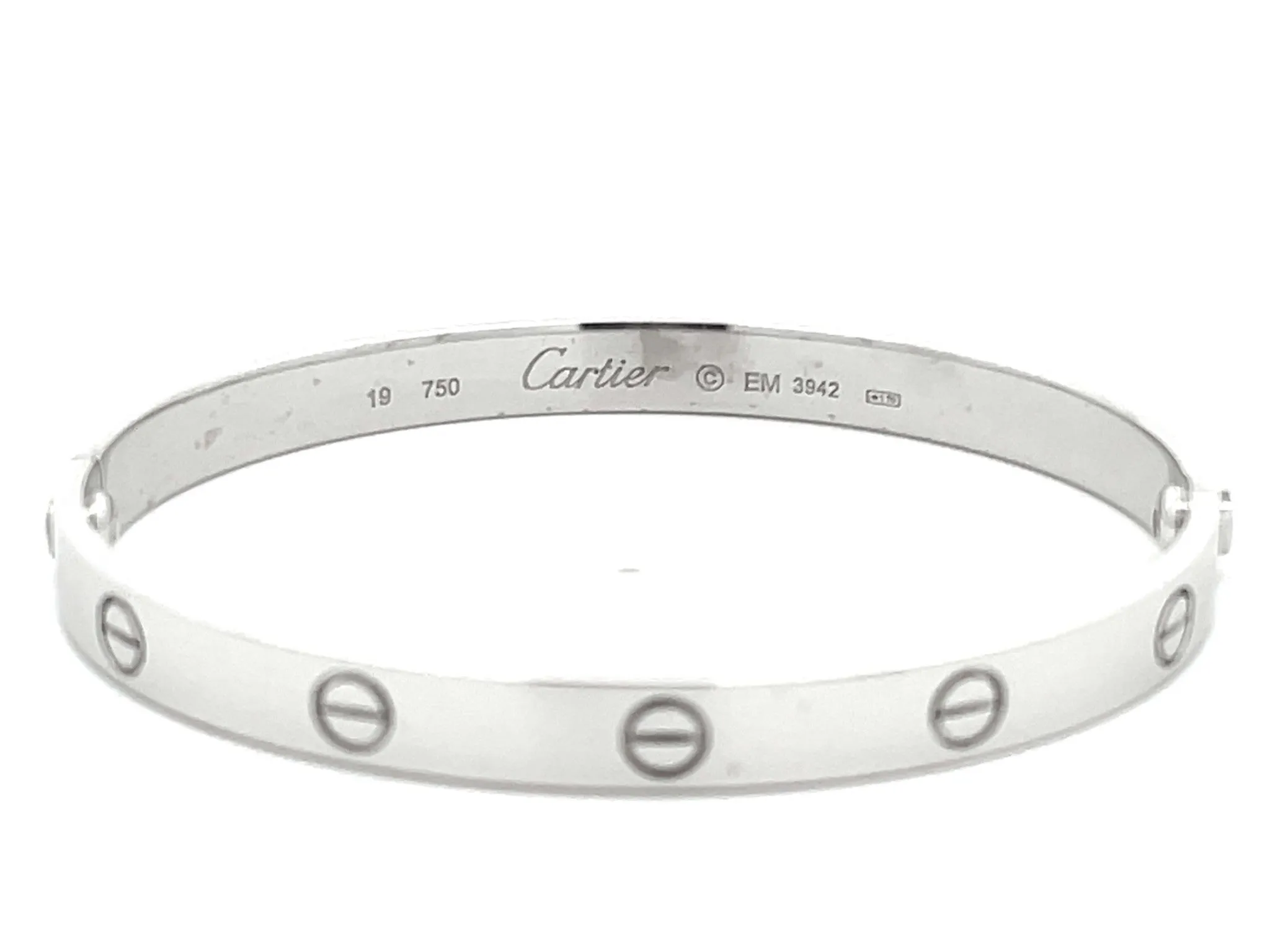 Cartier Love Bracelet in 18K White Gold Size 19