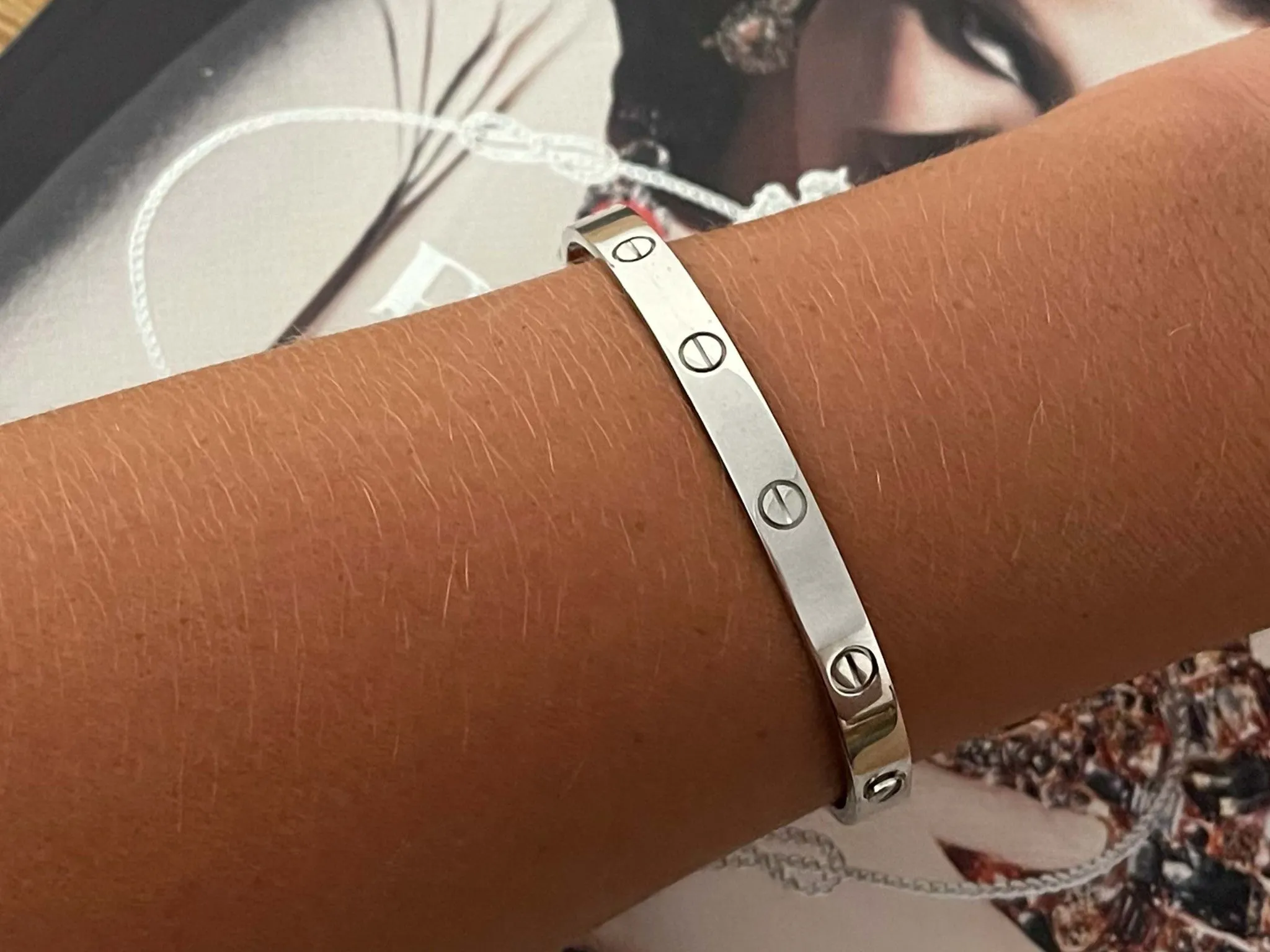 Cartier Love Bracelet in 18K White Gold Size 19