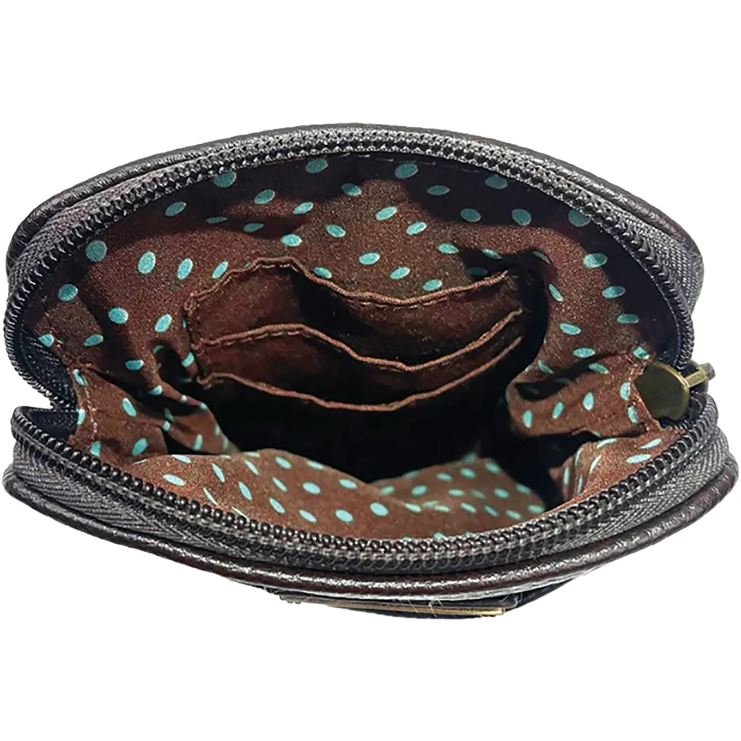 Chala Dolphin Cell Phone Crossbody Teal Stripe