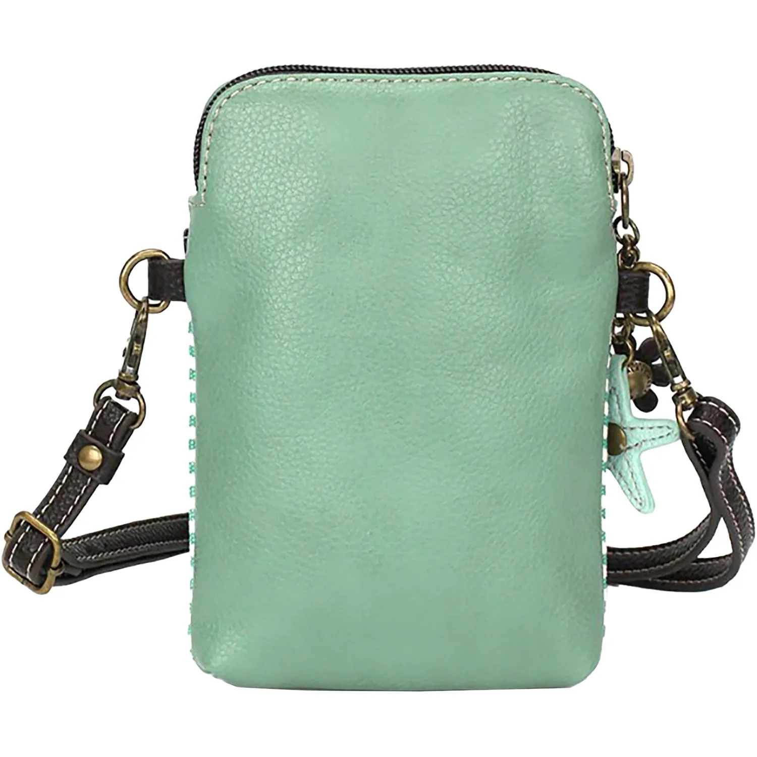 Chala Dolphin Cell Phone Crossbody Teal Stripe