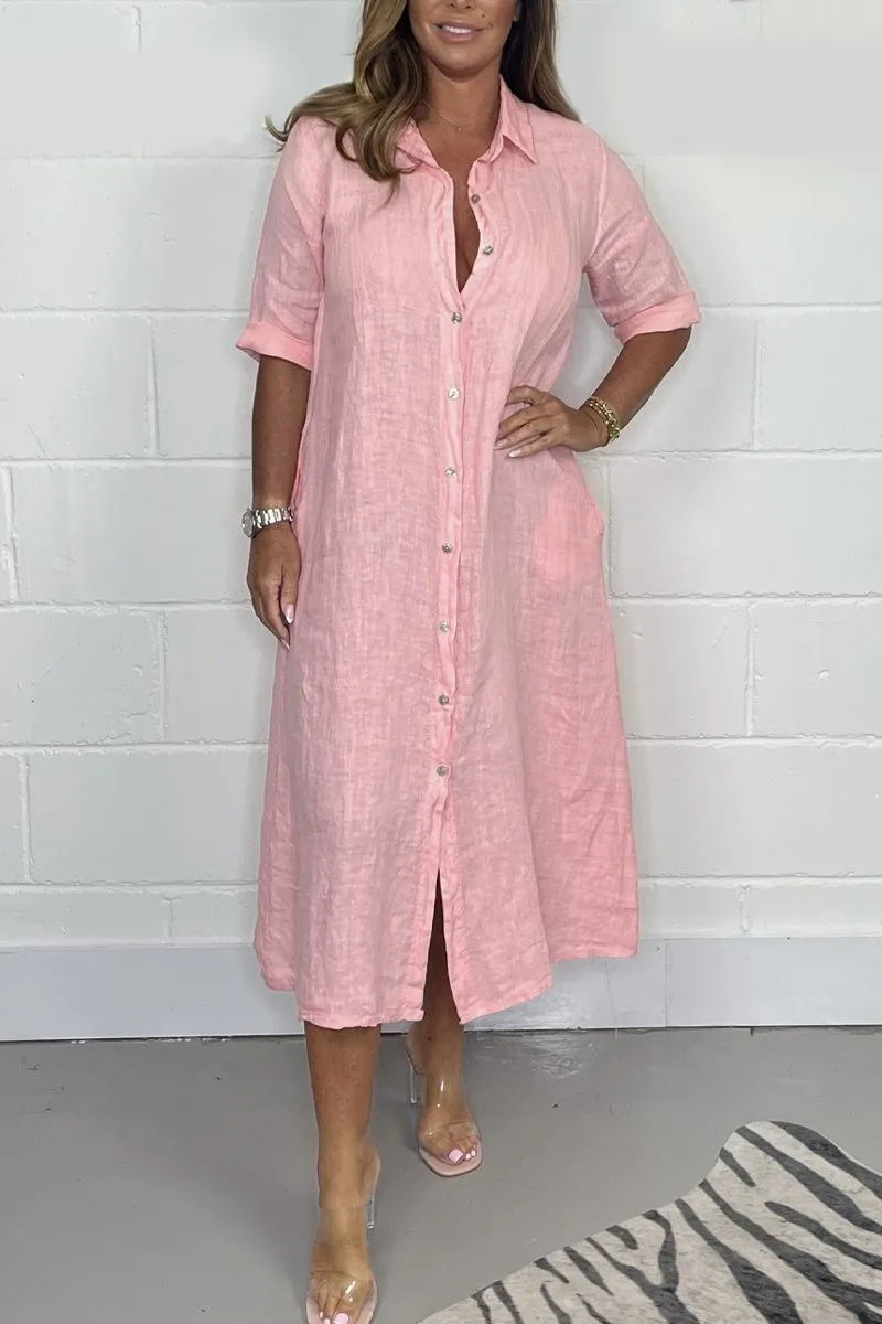 Chantel - Linen Shirt Dress