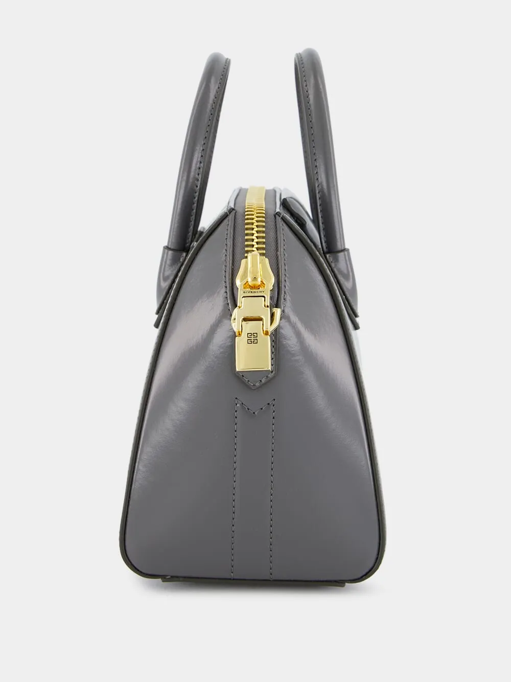 Charcoal Mini Antigona Bag in Box Leather