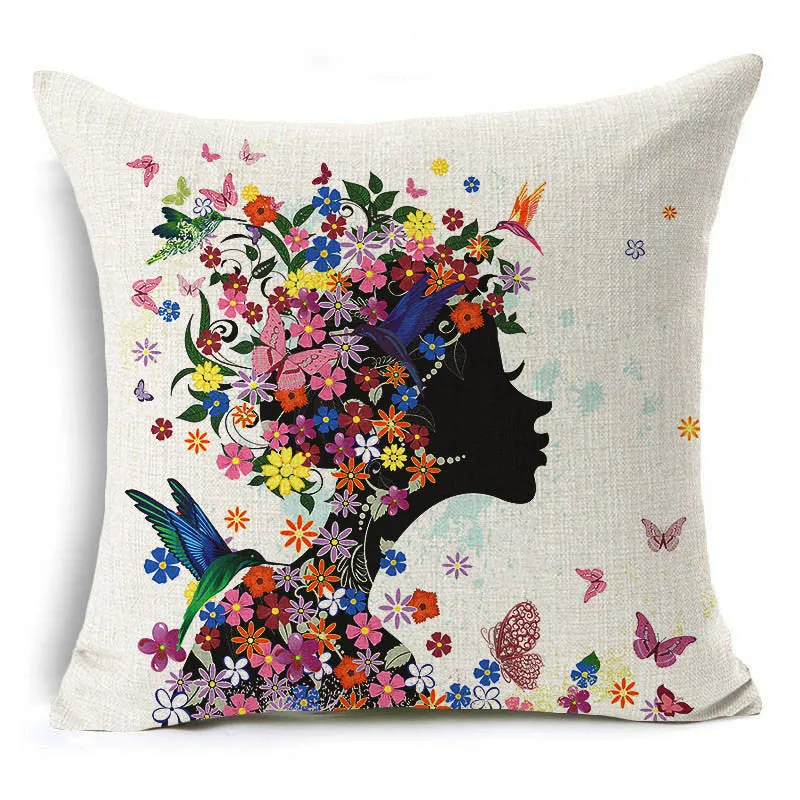 Charming Pattern Cushion Covers Cotton Linen Fashion Cushion Covers Decorative Chair Waist Squre Throw Pillow Cover Home Decor