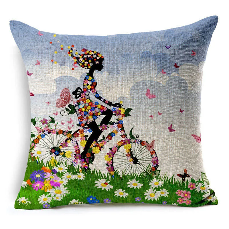 Charming Pattern Cushion Covers Cotton Linen Fashion Cushion Covers Decorative Chair Waist Squre Throw Pillow Cover Home Decor