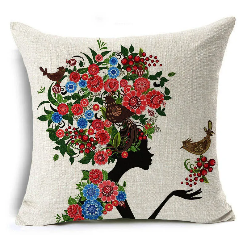 Charming Pattern Cushion Covers Cotton Linen Fashion Cushion Covers Decorative Chair Waist Squre Throw Pillow Cover Home Decor