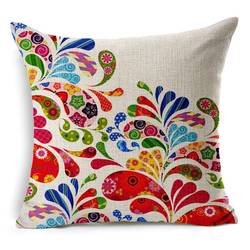 Charming Pattern Cushion Covers Cotton Linen Fashion Cushion Covers Decorative Chair Waist Squre Throw Pillow Cover Home Decor
