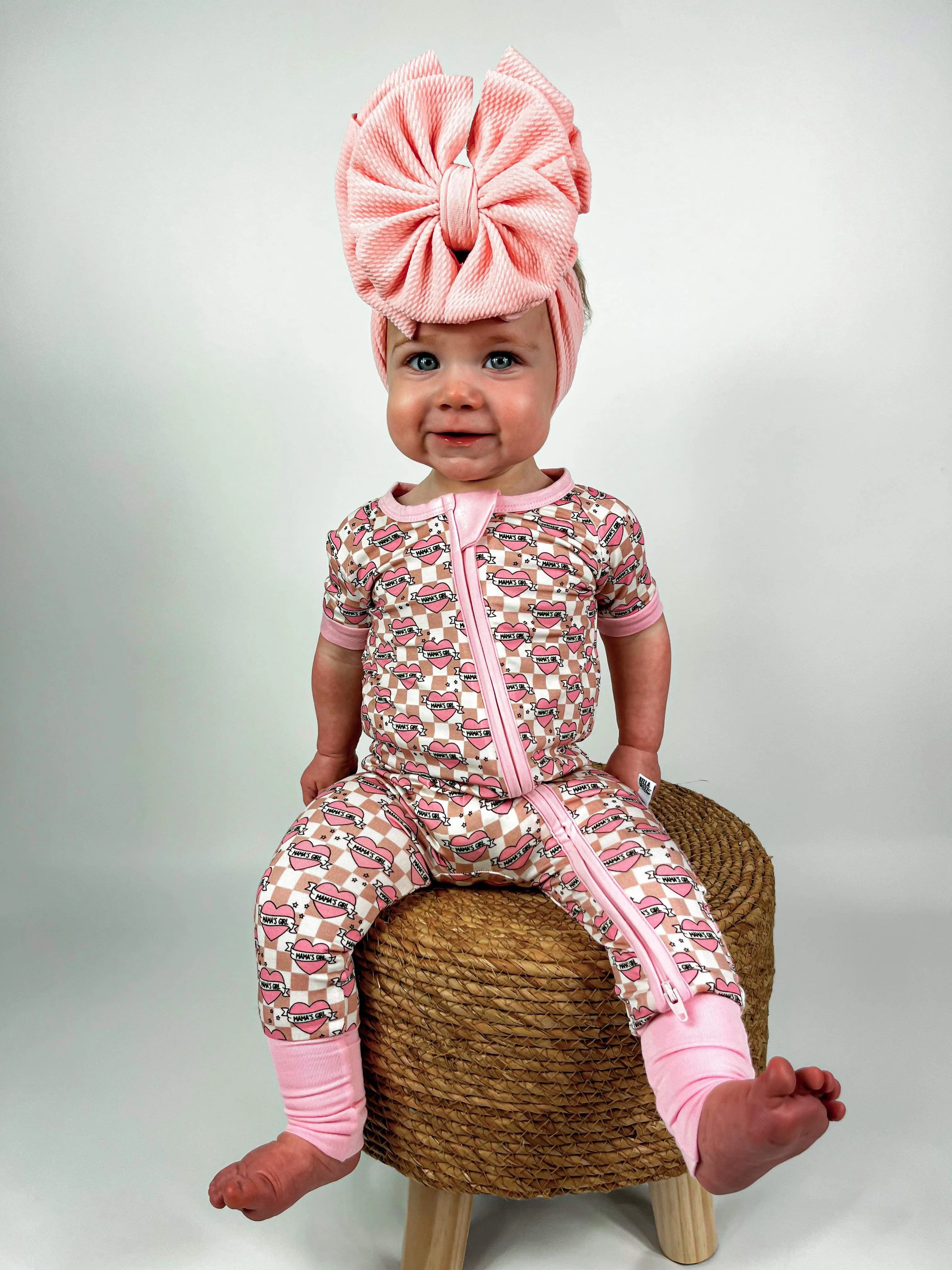 Checkered Mama's Girl Short Sleeve Bamboo Sleeper