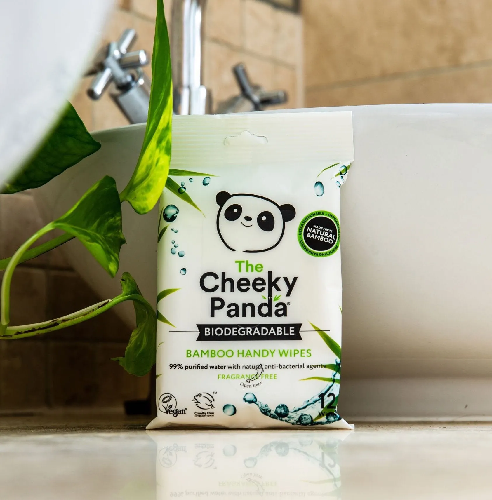 Cheeky Panda  Biodegradable Bamboo Handy Wipes 12 Pack