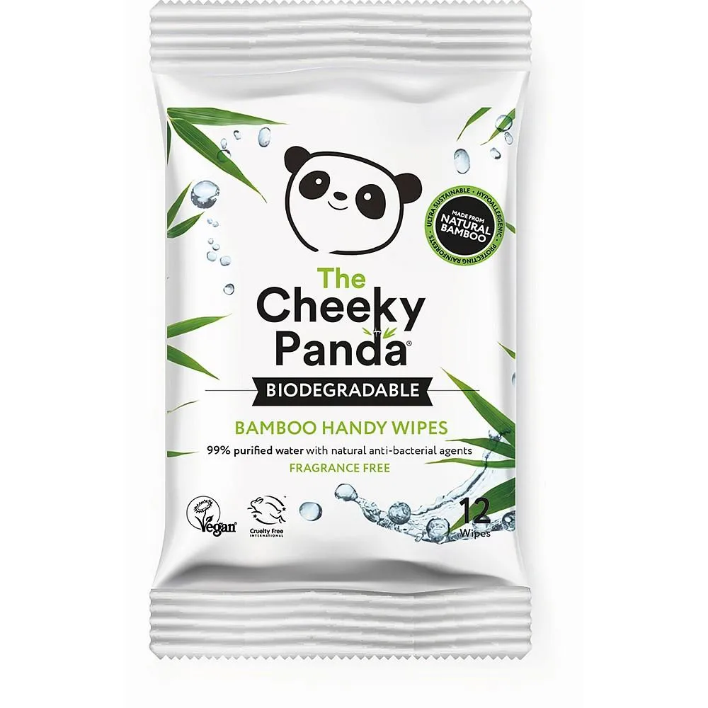 Cheeky Panda  Biodegradable Bamboo Handy Wipes 12 Pack