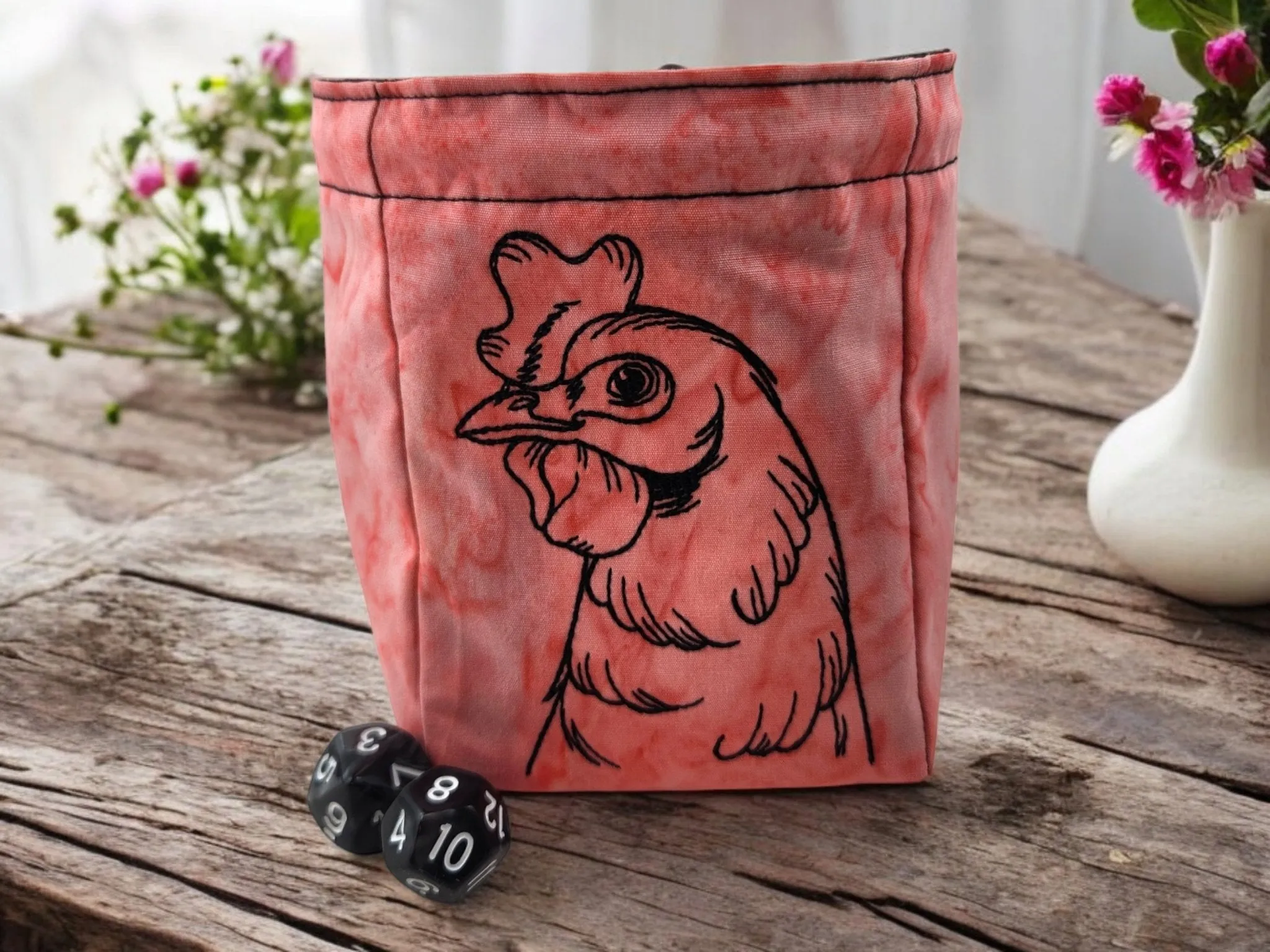 Chicken dice bag, TTRPG