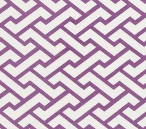China Seas Fabric: Aga - Custom Purple on White Belgian Linen / Cotton