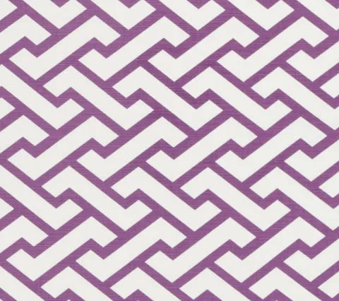 China Seas Fabric: Aga - Custom Purple on White Belgian Linen / Cotton