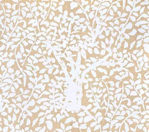 China Seas Fabric: Arbre De Matisse - Custom White on Medium-Tint Linen