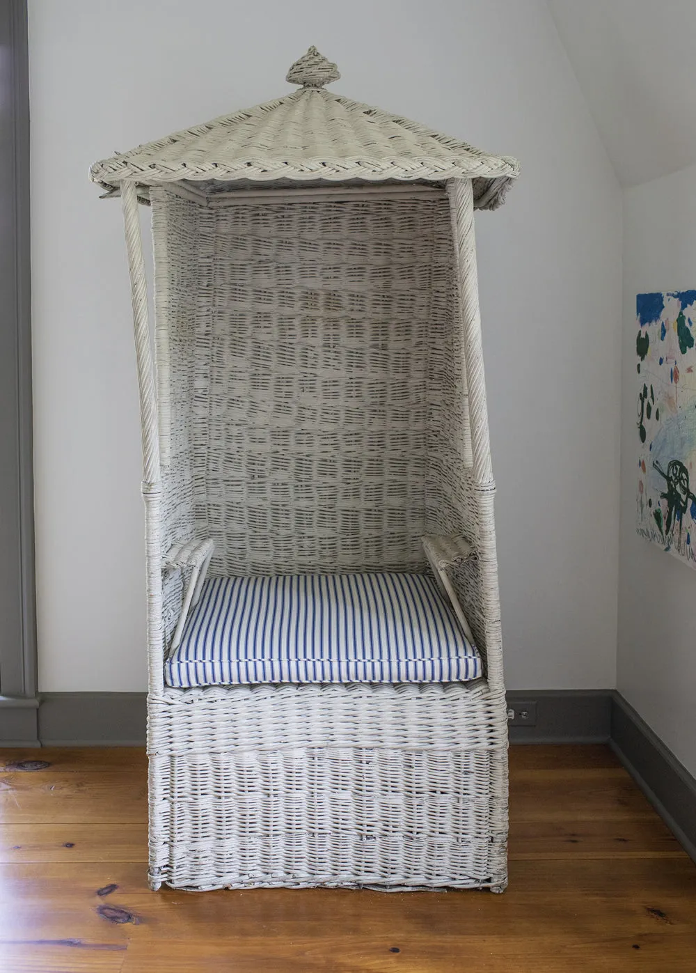 China Seas Fabric: Chapelle Stripe - Custom Camel on Tinted Belgian Linen / Cotton