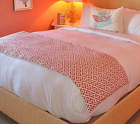 China Seas Fabric: Edo - Custom Orange on Tinted Belgian Linen / Cotton