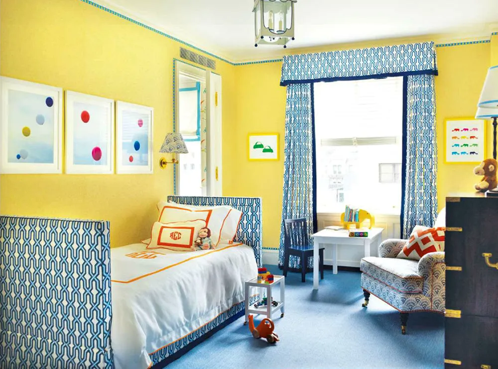 China Seas Fabric: Gorrivan Fretwork - Custom Slate Blue / Navy on White Belgian Linen / Cotton