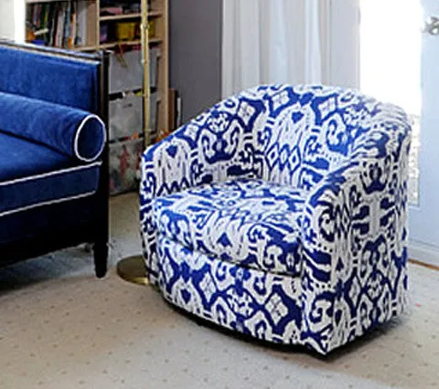 China Seas Fabric: Island Ikat - Custom Greige on Tinted Belgian Linen / Cotton