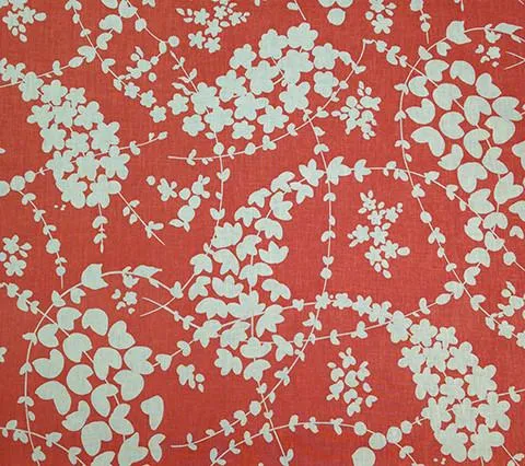 China Seas Fabric: Lysette Reverse - Custom Salmon on Tan 100% Linen