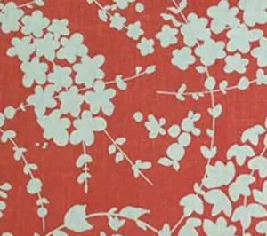 China Seas Fabric: Lysette Reverse - Custom Salmon on Tan 100% Linen