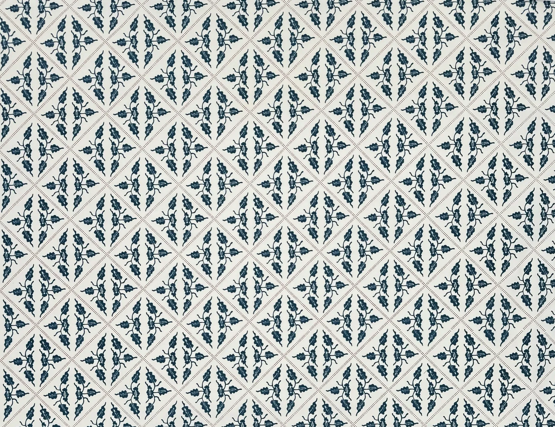 China Seas Fabric: Malay Diamond - Custom Navy / Persimmon on Light Tint Cotton Sateen